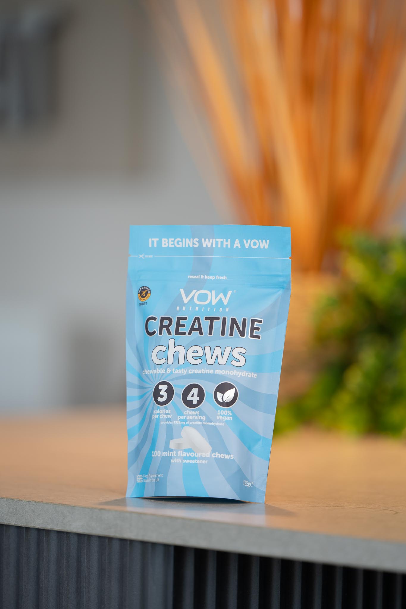 VOW Nutrition Creatine Monohydrate Chews, Mint, 100 Count