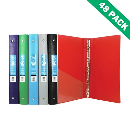 poly binder file school office 3 ring binders 1 inch with pocket