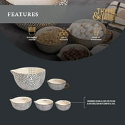 Thyme & Table, 5-Piece Ceramic Mixing Bowl and Measuring Bowl Set, Dot Pattern