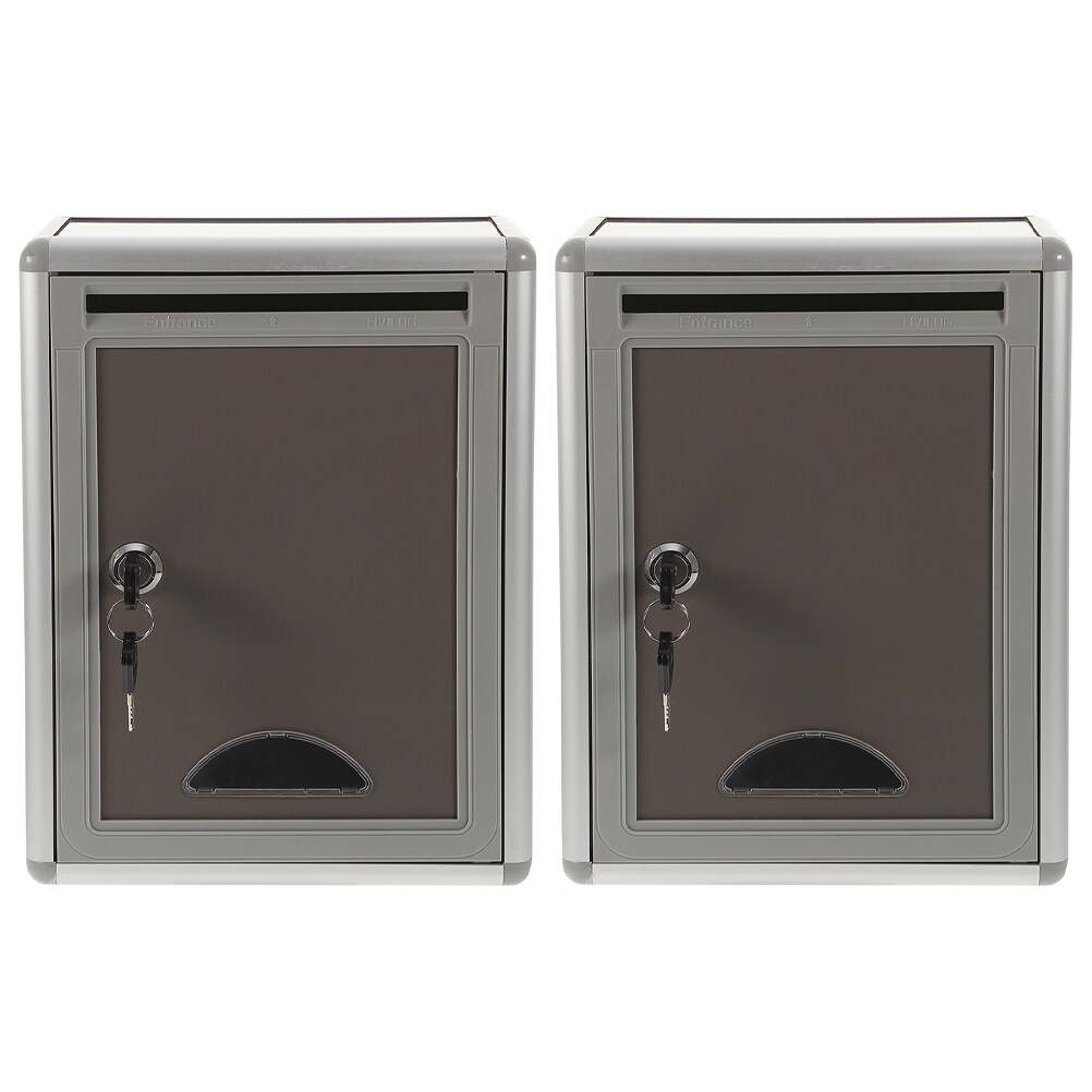 2 pcs Wall Mount Mailbox Metal Wall Mounted Mail Box Wall Postbox with