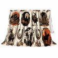 thumbnail image 2 of Rustic Western Cowboy Desert Sunset Horse Collage Vintage, Rustic Farmhouse Horse Scene, Warm Flannel Blanket for Ranch House and Living Room, Horse Lovers Housewarming Gift, Rustic Home Decor, 2 of 9