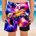 thumbnail image 4 of Glisme Toddler Boys Girls Shorts Graphic Print Elastic Waist With Drawstring Summer Casual Boys Active Shorts Size 2-3 Years, 4 of 4