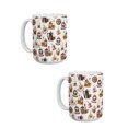 thumbnail image 1 of Duo de Tazas de cerámica 445 ml diseño ilustrado café, 1 of 6