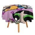 thumbnail image 3 of The Powerpuff Girls Round Tablecloth Print Decorative Table Cover Washable Table Cloths for Dining Party Picnic 70x70in, 3 of 8