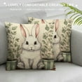 thumbnail image 3 of JEUXUS  Happy Easter Buffalo Plaid Rabbit Gray Throw Pillow Cover,  Eucalyptus Leaves Hello Spring Cushion Case Decoration for Sofa Couch, 3 of 5