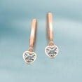 thumbnail image 4 of Diamond Dangle Earring | 4 Carat IGI Certified Heart Shape Lab Grown Diamond Dangle | 14K in Rose Gold | Zuri Bezel Lab Diamond Earrings | Bezel Setting | FG-VS1-VS2 Quality | Friendly Diamonds, 4 of 6