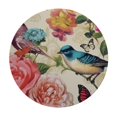 thumbnail image 4 of HAOXIT Round Tablecloth Bird Butterfly Rose Polyester Tablecover, Anti-wrinkle and smooth Table Cloth for Kitchen/Home Decoration 31-35, 4 of 8