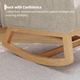 thumbnail image 3 of Modern Nursery Rocking Chair, Linen Glider Rocker with Side Pocket & Wooden Legs, Rocking Accent Armchair for Living Room, Grey, 3 of 8