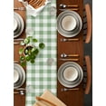thumbnail image 2 of Sage Green Lattice Table Runner 120 Inches Long for Dining Table Decor,Farmhouse Pastoral Buffalo White Check Burlap Linen Farmhouse Table Runner Coffee Table Runners for Kitchen Party Holiday, 2 of 8