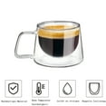 thumbnail image 2 of Gealach 200ml Double-Walled Glass Cappuccino Cup, Transparent, Insulated, Set of 2, 2 of 7