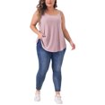 thumbnail image 2 of Agnes Orinda Plus Size Tank Tops for Women Eyelet Embroidery Sleeveless Spaghetti Strap Loose Fit Cami Tops 2X Pink, 2 of 6