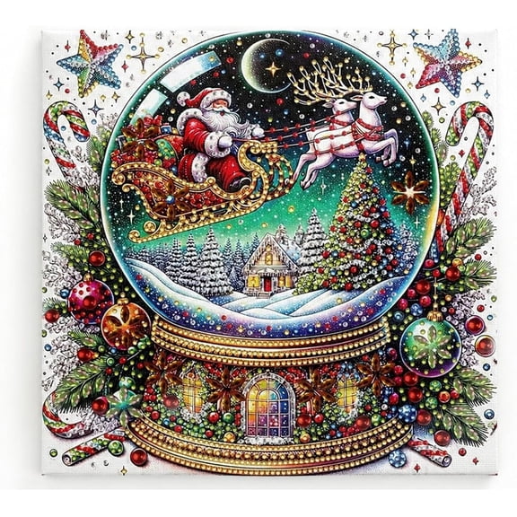 Christmas Diamond Painting Kits for Adults for Adults Beginners, DIY Full Round Drill Diamond Dot Painting Gem Art Kits for Adult, Home Wall Decor