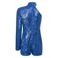 thumbnail image 4 of YONGHS Women's Sequin Romper Sparkly One Piece Halter One Shoulder Jumpsuit Disco Party Outfit Royal Blue XXL, 4 of 7