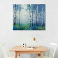 thumbnail image 2 of Nawypu Large White Birch Forest Wall Art Decor Canvas Picture Print Blue Green Tree Blue Maple Leaf Plant Living Room Bedroom Bathroom Office Modern Framed Artwork Home Kitchen Decoration, 2 of 4