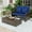 Blue, variant on Costway Patio Rattan Daybed Wicker Loveseat Sofa with Multifunctional Ottoman Red