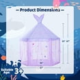 thumbnail image 4 of Princess Tent for Girls with Lights, Large Pretend Play Tent Castle w/Carry Bag & Stickers & Detachable Fishtail Top Indoor, 67”x55” Ocean-Theme Kids Playhouse Gift for Toddler Age 3+, 4 of 8