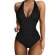 thumbnail image 3 of MKLEKYY Trajes De Baño Mujer 2023 Women'S Swimsuit V Neck Fitting Solid Leopard Printed Swimsuit, 3 of 5