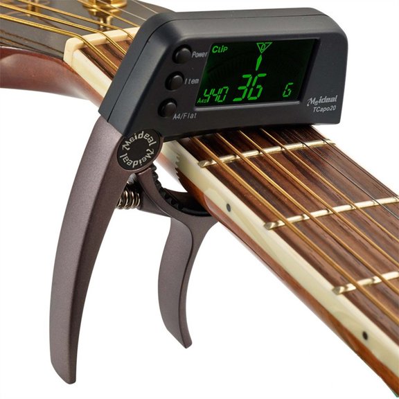 Guitar Capo Tuner under $5! CQCYD Guitar Capo Tuner 2 in 1, LCD Display for Acoustic Folk Guitar, Chromatic Tuning Capo, Professional Guitar Accessory, Music Practice Equipment for Beginners