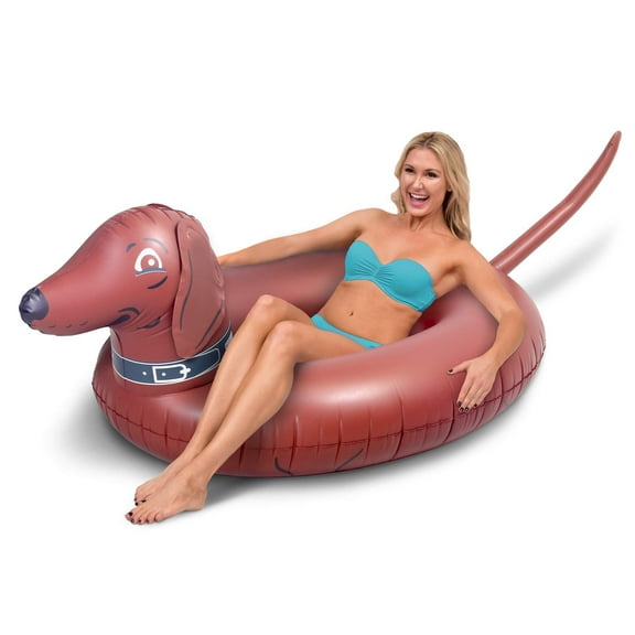 GoFloats Wiener Dog Party Tube - Inflatable Pool Raft for Adults and Kids