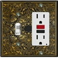 thumbnail image 1 of Metal Light Switch Plate Cover Brown French Victorian Frame Black Damask FRA006, 1 of 14