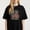 Black-4, variant on Inspirational Ribbon Graphic for Breast Cancer Survivors Casual T Shirt with By the Grace of God Im a Survivor Tee Print
