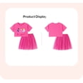 thumbnail image 1 of Emy Dola Little Girls 2 Pieces Summer Tutu Dress Outfits 2-7T Tollders Short Sleeve T-shirt With Glimmer Waist Tulle Skirt Set, 1 of 2