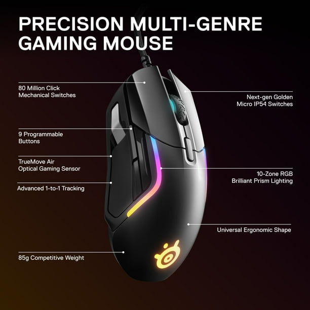 mrtf様 SteelSeries Rival 5 Gaming Mouse with 9 Programmable Buttons and