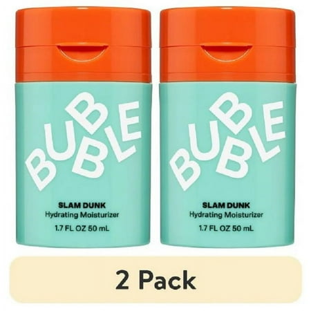 (2 pack) Bubble Skincare Slam Dunk Hydrating Face Moisturizer, for Normal to Dry Skin, 1.7 fl oz/ 50mL