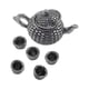 thumbnail image 1 of Juego de tetera de metal para casa de muñecas de 6 piezas, regalo de cocina, tetera a escala 1:12, taza de té plata, 1 of 9