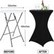 thumbnail image 3 of Cocktail Table Cover for Hotel, Wedding Event, Restaurant Banquet Decor, Solid Color, Round Tablecloth, Elastic Bar Cover, 3 of 10