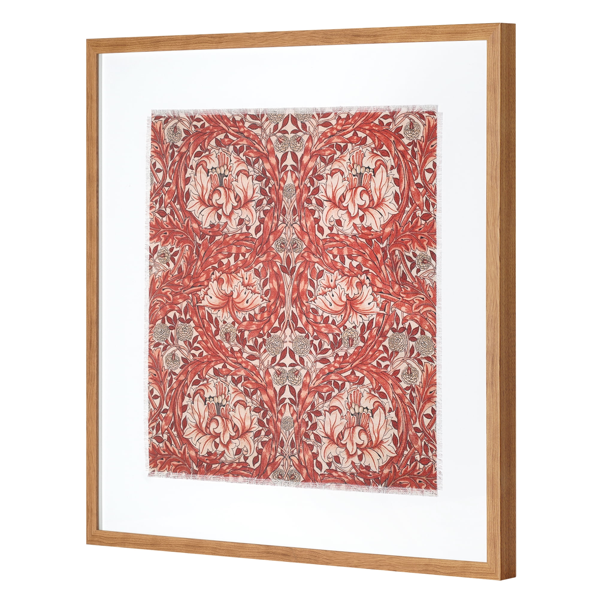 Crystal Art Gallery Linen William Morris Traditional Framed Wall Art Print, Reds