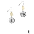 thumbnail image 2 of Delight Jewelry Silvertone Domed Black VT Goldtone Leaf French Earrings, 2 of 4