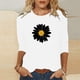 thumbnail image 2 of Camisetas Casuales de las Mujeres de Moda Impresa 3/4 Mangas Blusa Cuello Redondo para el Hogar Y Diario, 2 of 3