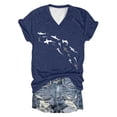 thumbnail image 4 of Womens T Shirts V-Neck Shark Print Basic Summer Tops 2026 Short Sleeve Trendy Tees, 4 of 4