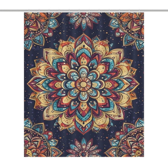 Bohemian Mandala (40) Shower Curtain Bathtub Decor Bathroom Fabric Waterproof Curtains Shower
