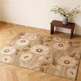 thumbnail image 4 of Toyoso 2'x3' Modern Earthy Area Rug, Mocha Brown and Champagne Silicone Rug, Large Graphic Bloom Modern Washable Non-Slip Accent Floor Mat for Threshold and Office Art Decor Rug, 4 of 9
