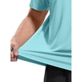 thumbnail image 3 of MIER Mens Short Sleeve Workout Shirt, Quick Dry Moisture Wicking Gym T-Shirt, Crew Neck, Black/Grey/Light Blue, Size XXXL, 3-Pack, 3 of 7
