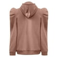 thumbnail image 5 of Hauaitttt Women Casual Puff Long Sleeve Hoodies Drawstring Pullover Sweatshirts Loose Fit Solid Shirts Fall Fashion Sweatshirt Zipper Tunic Women with Pocket Sweatshirts Women Graphic Sweatshirts, 5 of 5