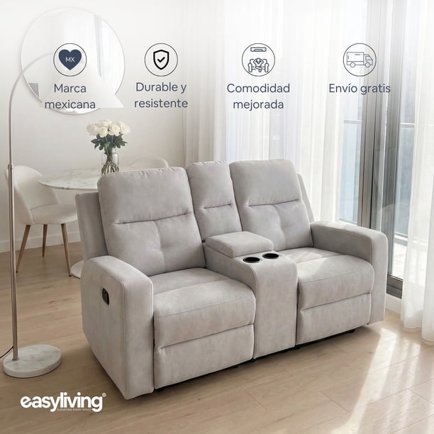 LOVE SEAT RECLINABLE MOON GRIS CLARO