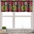 thumbnail image 3 of Ambesonne Geometric Valance & Curtain, Funky Vortex Lines, 55"x36", Lime Green Dark Brown, 3 of 6