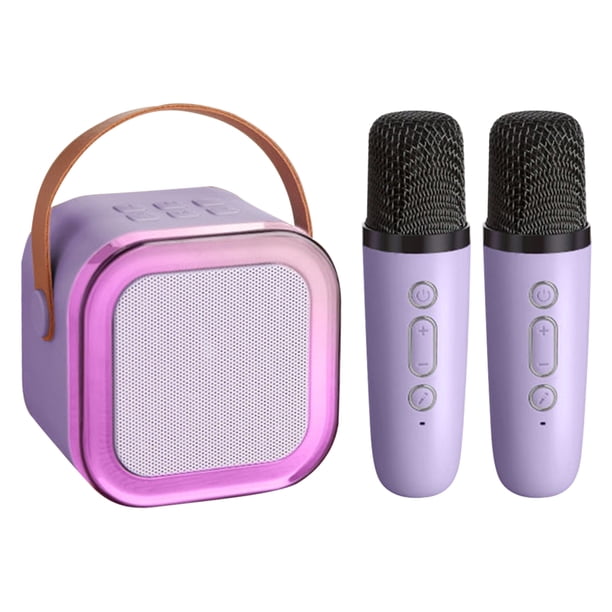 Karaoke Máquina Compatible Con Diente 5.3 Hifi Sound Portable 2 Micrófono para Regalos Azul