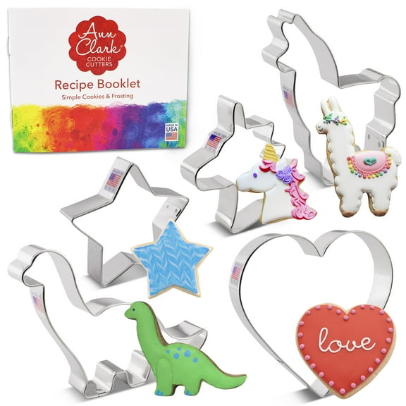 Ann Clark Sandwich Cutter Cookie Cutter Set, 5-Piece, Made in USA