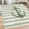 thumbnail image 1 of Striped Decorative Rug, Ship Anchor Chain Marine Life Inspired Lines Background Ocean Sailing, Quality Carpet for Bedroom Dorm and Living Room, 6 Sizes, Reseda Green, by Ambesonne, 1 of 4