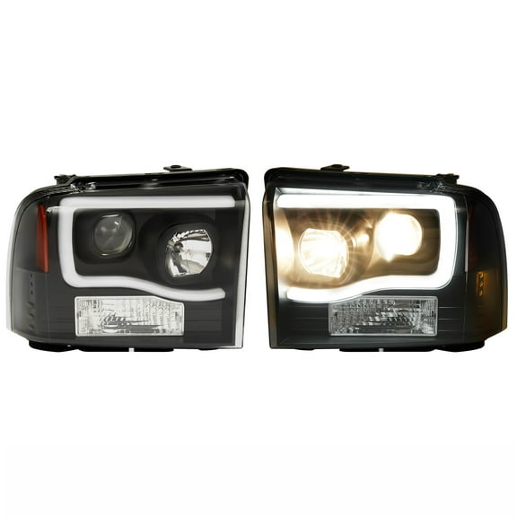 Fit For 05-07 Ford F250 F350 F450 F550 Super Duty LED DRL Projector Headlights