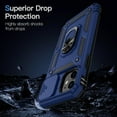 thumbnail image 4 of for iPhone 11 Case with Camera Lens Cover, HD Screen Protector, 10 FT Military Grade Drop Protection, Magnetic Ring Holder Kickstand Protective Phone Case for iPhone 11, Navy Blue, 4 of 12