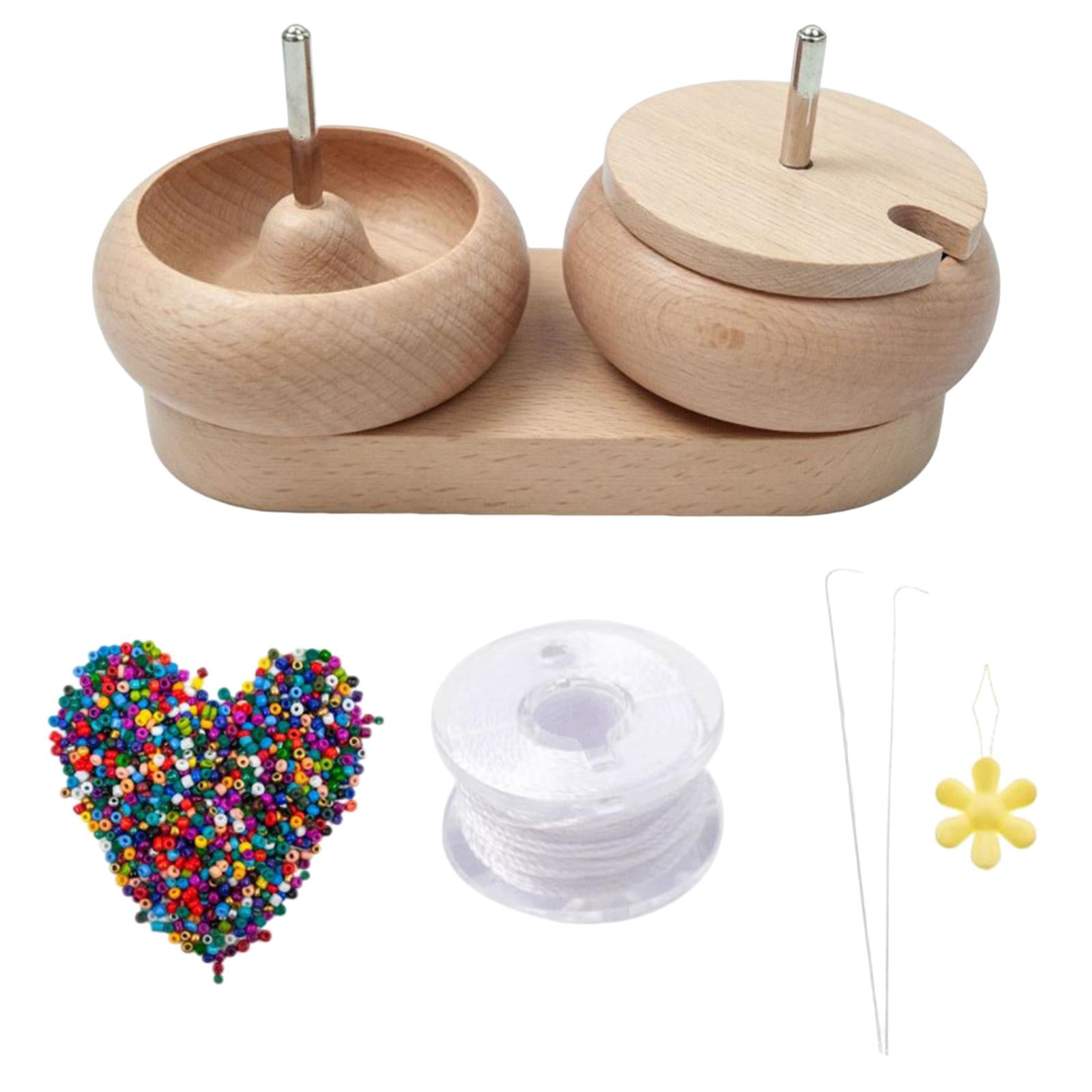Milageto Dual Bowl Bead Spiner, DIY Jewelry Tool Bead Bowl Loader Charms Crafts Bead Loom