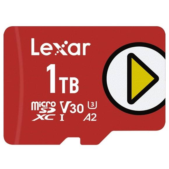 Lexar Carte Mémoire microSDXC 1 To PLAY, UHS-I, C10, U3, V30, A2, Full-HD & 4K Vidéo, jusqu'à 160/100 MB/s, Stockage Étendu pour Nintendo-Switch, Appareils de Jeu, Sm
