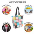 thumbnail image 7 of FORMRS Womens Canvas Tote Bag with Zipper Inner Pocket Shoulder Handbag, Colorful Checkered Pattern, 7 of 7