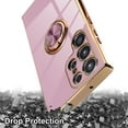 thumbnail image 6 of for Samsung Galaxy S23 Ultra 5G Case, Built-in 360° Rotation Ring Holder Magnetic Stand, Luxury Shiny Plating Edge Shockproof Electroplated Protective Phone Cover (Purple/Golden), 6 of 14