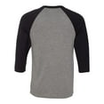 thumbnail image 3 of BELLA + CANVAS Unisex Three-Quarter Sleeve Baseball Tee, 3 of 5